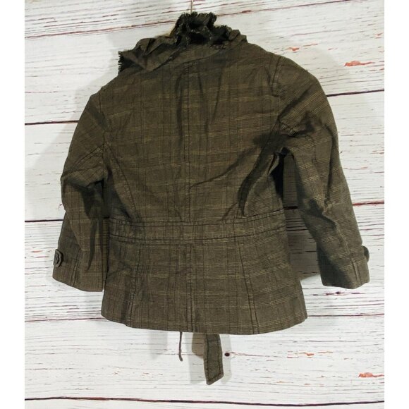 Ann Taylor Loft Blazer Jacket Sz 10 Petite Coat Button Front Brown Plaid Short - Picture 2 of 12